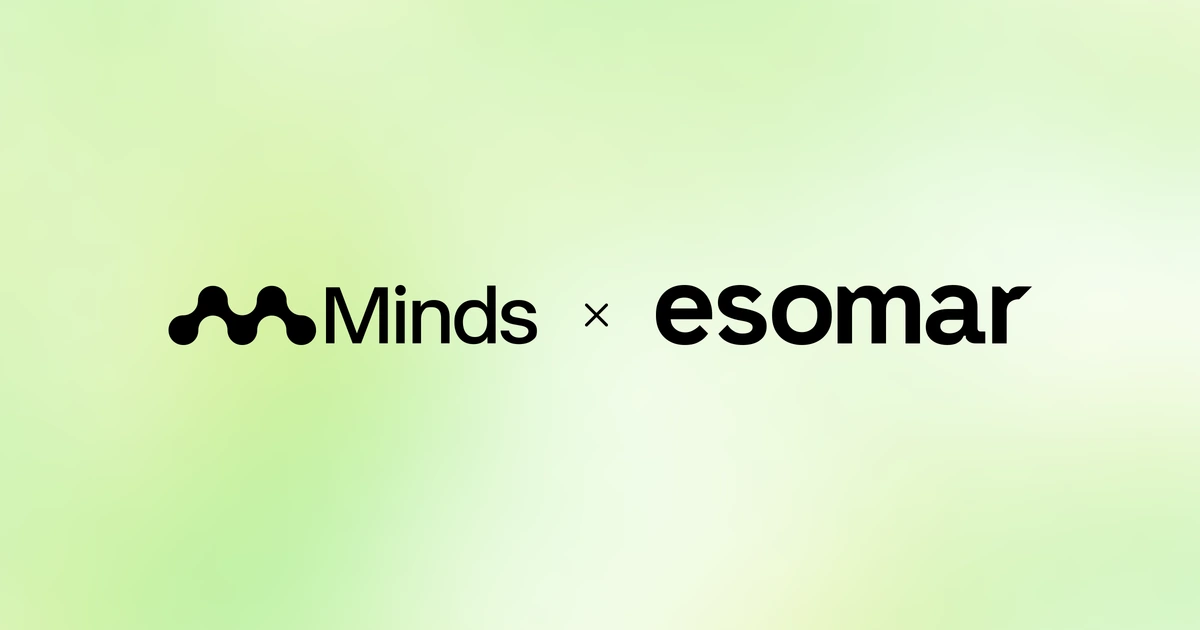 Minds and ESOMAR logos on the Minds yellow-green gradient background